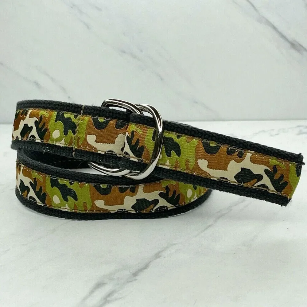 Up Country Camo Camouflage D Ring Belt Size XS Green Brown Black